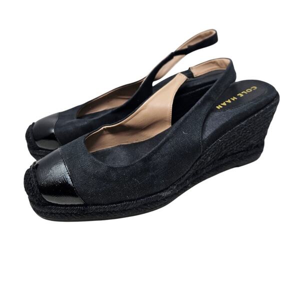 Cole Haan 9.5 Cloudfeel Espadrille Wedge Slingback Sandals Comfort Coastal - Picture 1 of 6